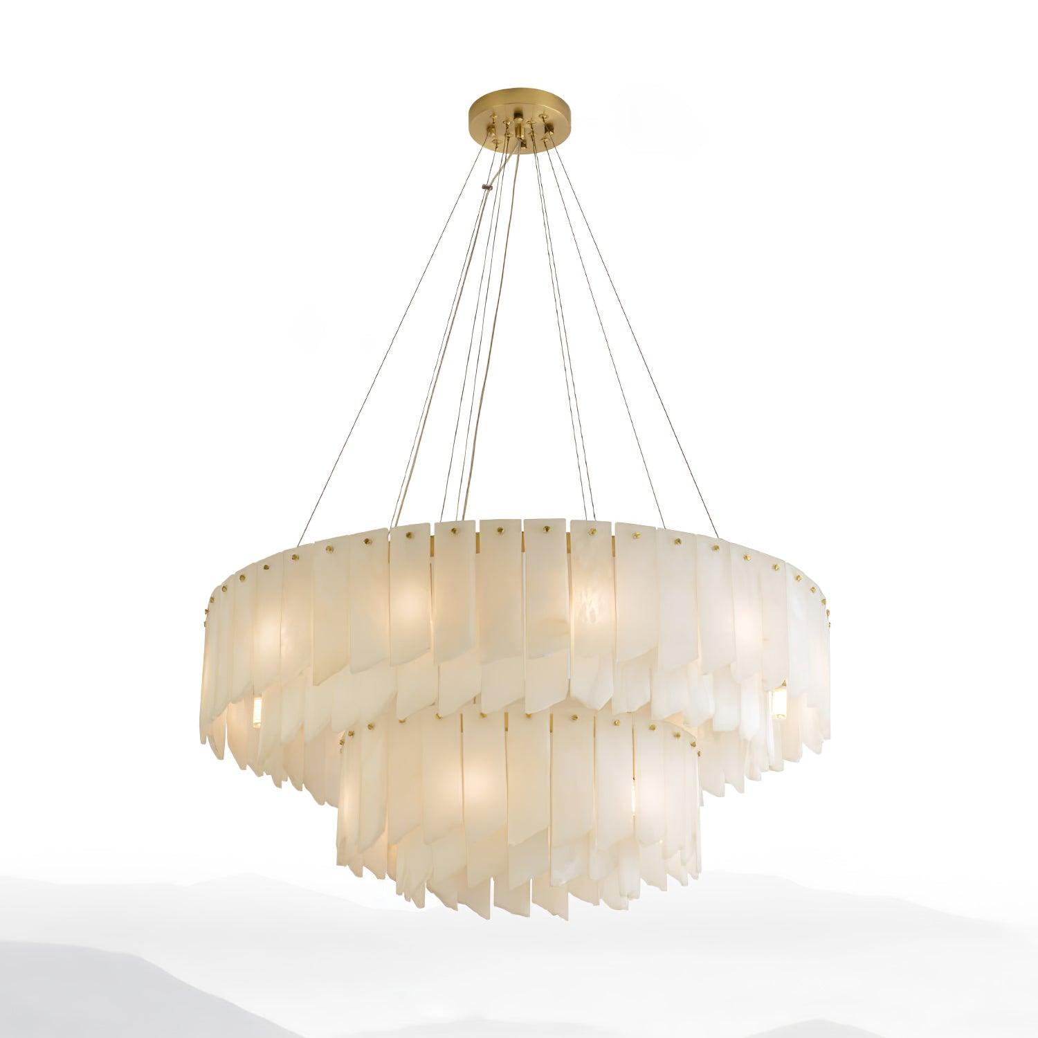 Vevelila Chandelier Modern in Alabaster - Kingsley Beaumont