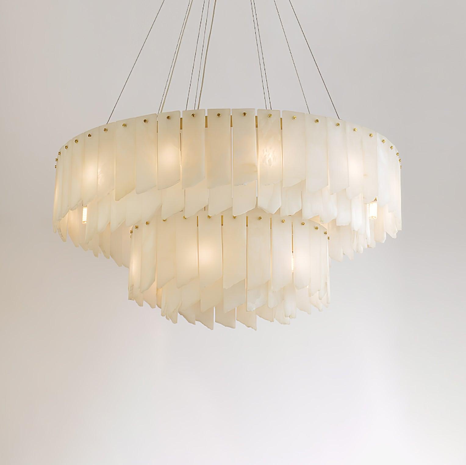 Vevelila Chandelier Modern in Alabaster - Kingsley Beaumont