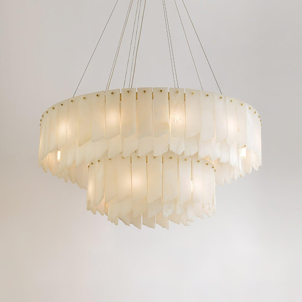 Vevelila Chandelier Modern in Alabaster - Kingsley Beaumont