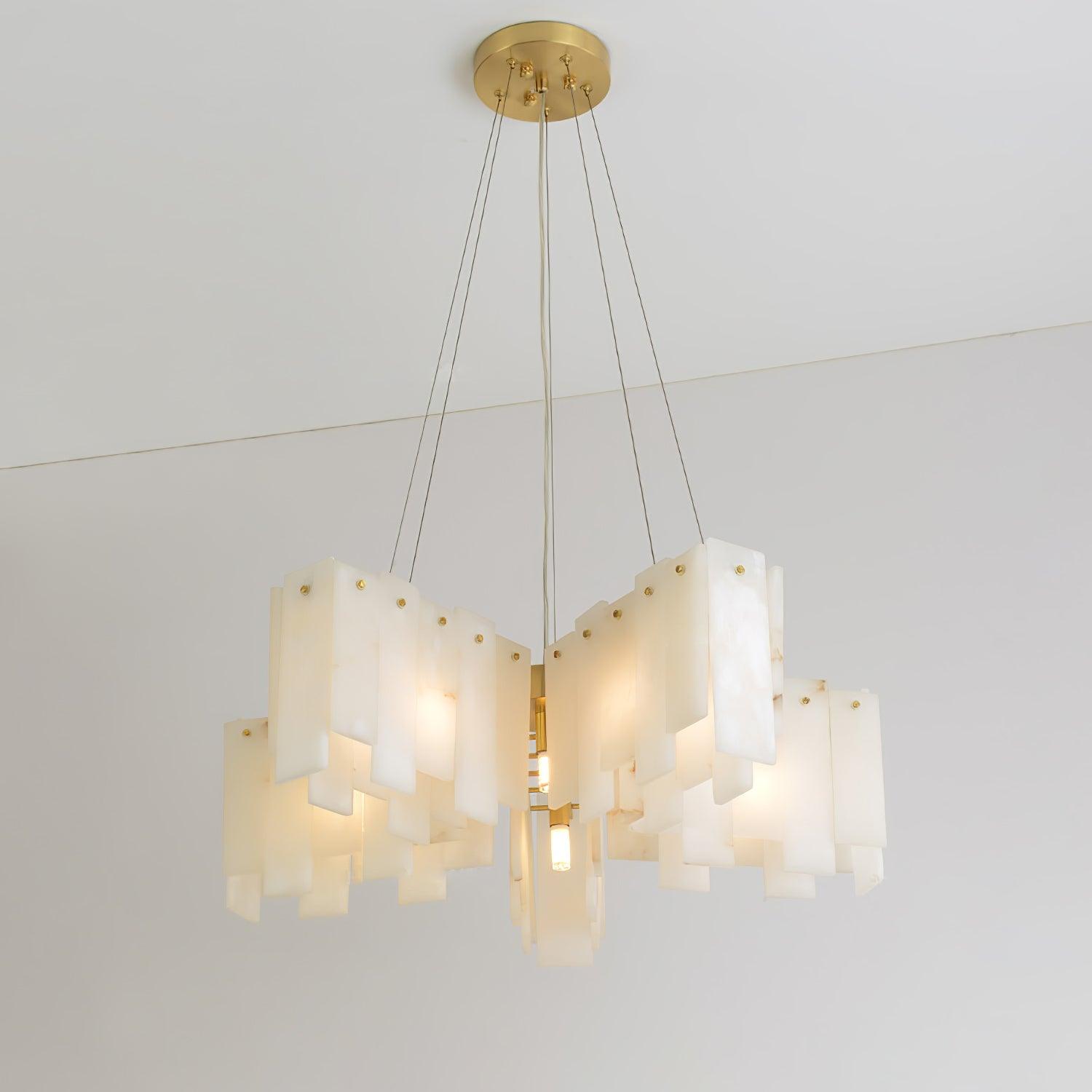 Vevelila Chandelier Modern in Alabaster - Kingsley Beaumont