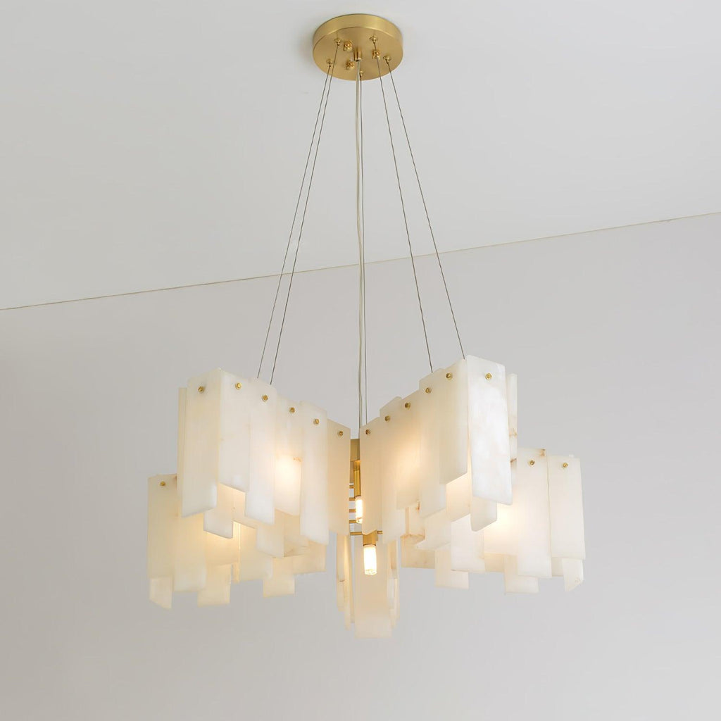 Vevelila Chandelier Modern in Alabaster - Kingsley Beaumont