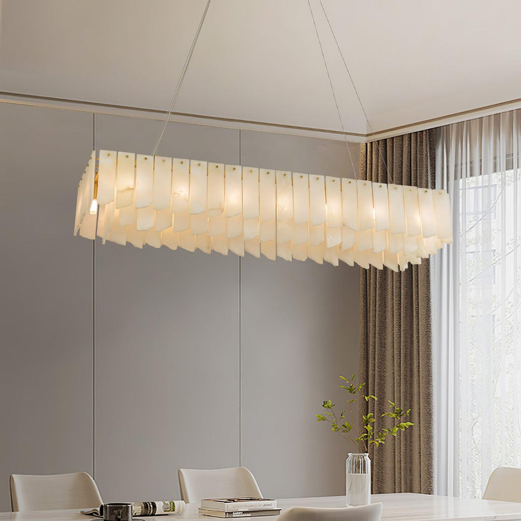 Vevelila Chandelier Modern in Alabaster - Kingsley Beaumont