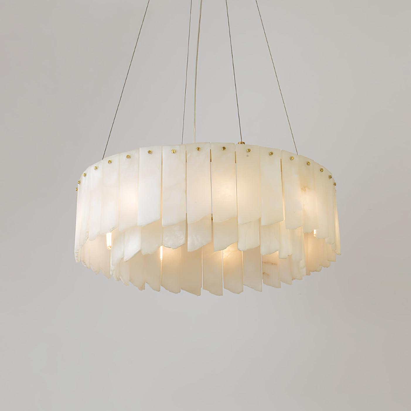 Vevelila Chandelier Modern in Alabaster - Kingsley Beaumont