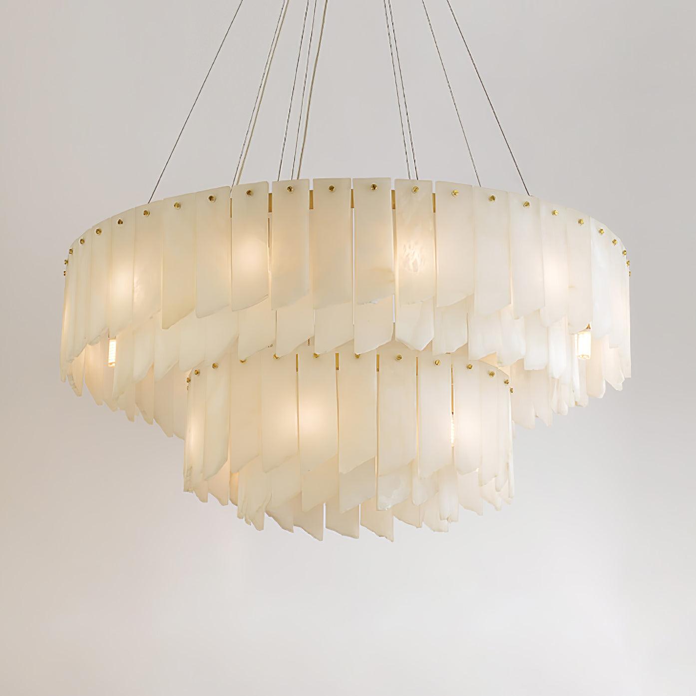 Vevelila Chandelier Modern in Alabaster - Kingsley Beaumont
