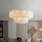 Vevelila Chandelier Modern in Alabaster - Kingsley Beaumont