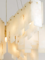 Vevelila Chandelier Modern in Alabaster - Kingsley Beaumont