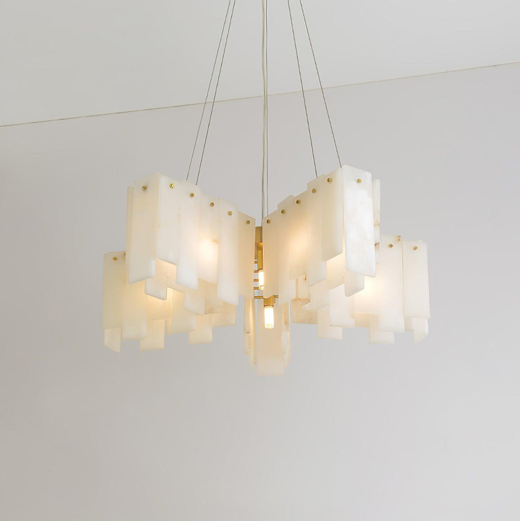 Vevelila Chandelier Modern in Alabaster - Kingsley Beaumont
