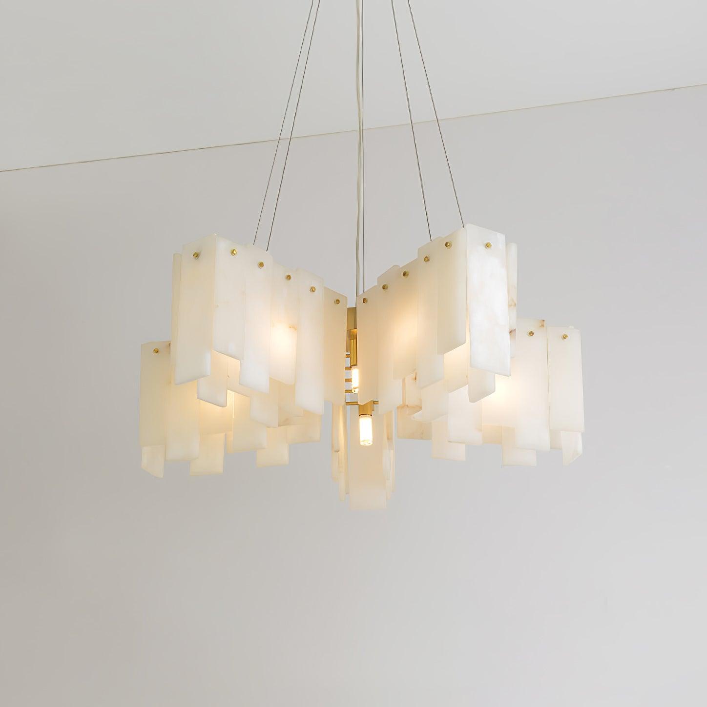 Vevelila Chandelier Modern in Alabaster - Kingsley Beaumont