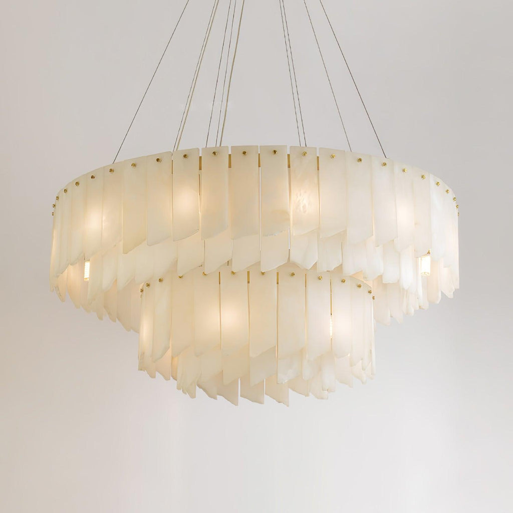 Vevelila Chandelier Modern in Alabaster - Kingsley Beaumont