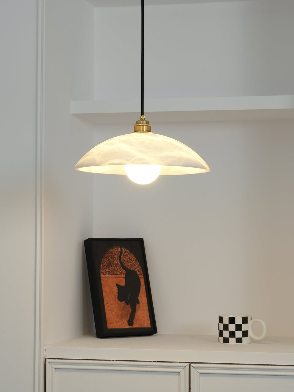 Ljomuvyd Individual Creativity Dome Alabaster Pendant Light