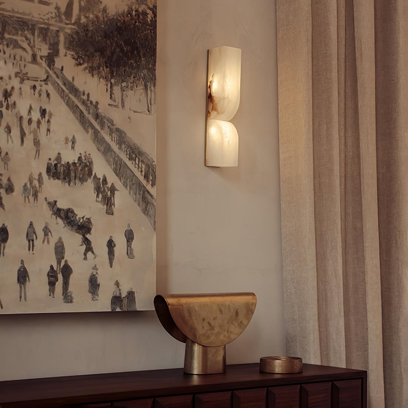 Lunaris Alabaster Rectangular Wall Lamp