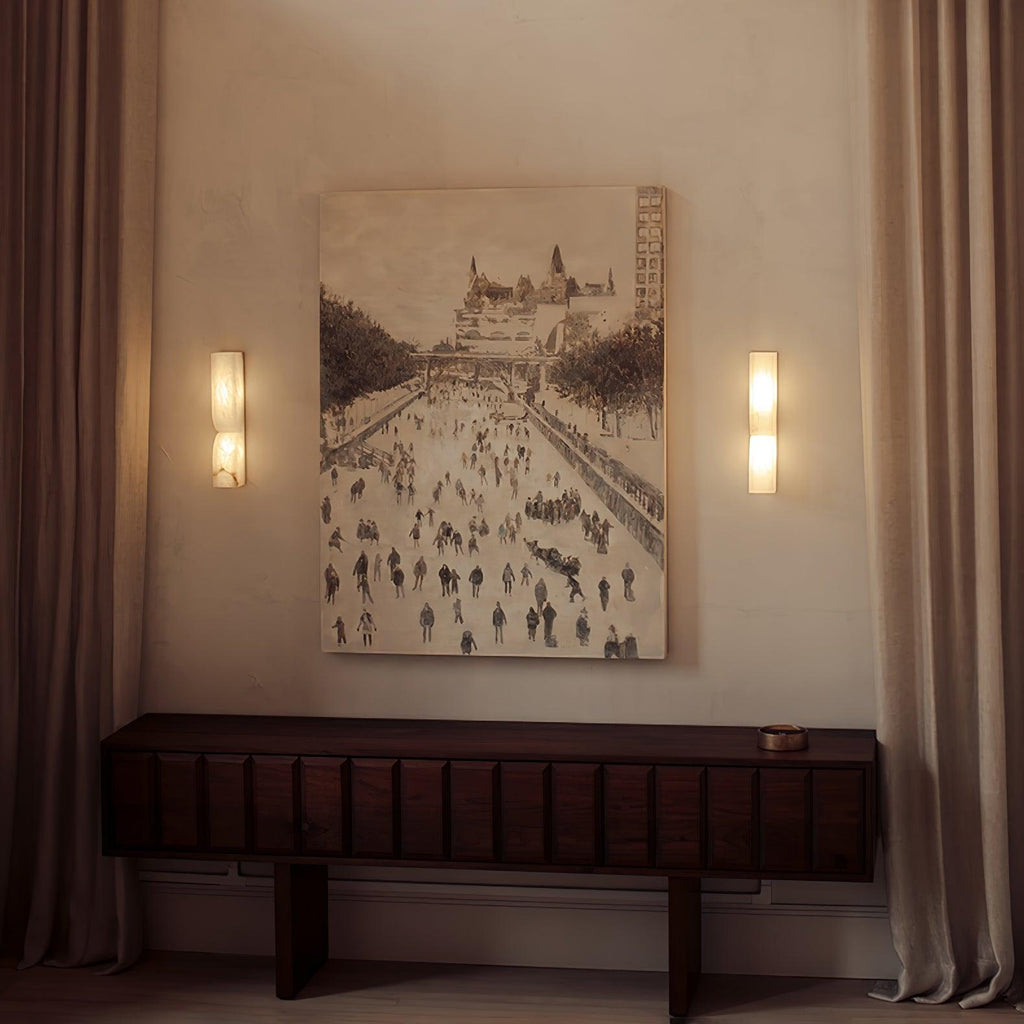 Lunaris Alabaster Rectangular Wall Lamp