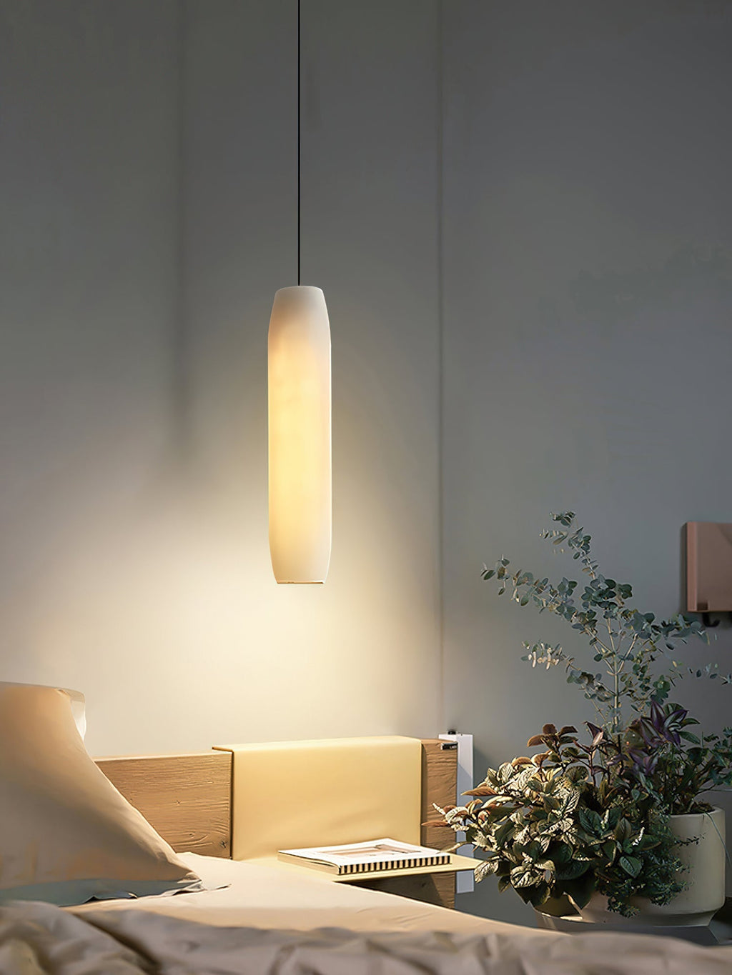 Kvennuvye Flute Modern Minimalist Alabaster Pendant Light