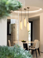 Kvennuvye Flute Modern Minimalist Alabaster Pendant Light
