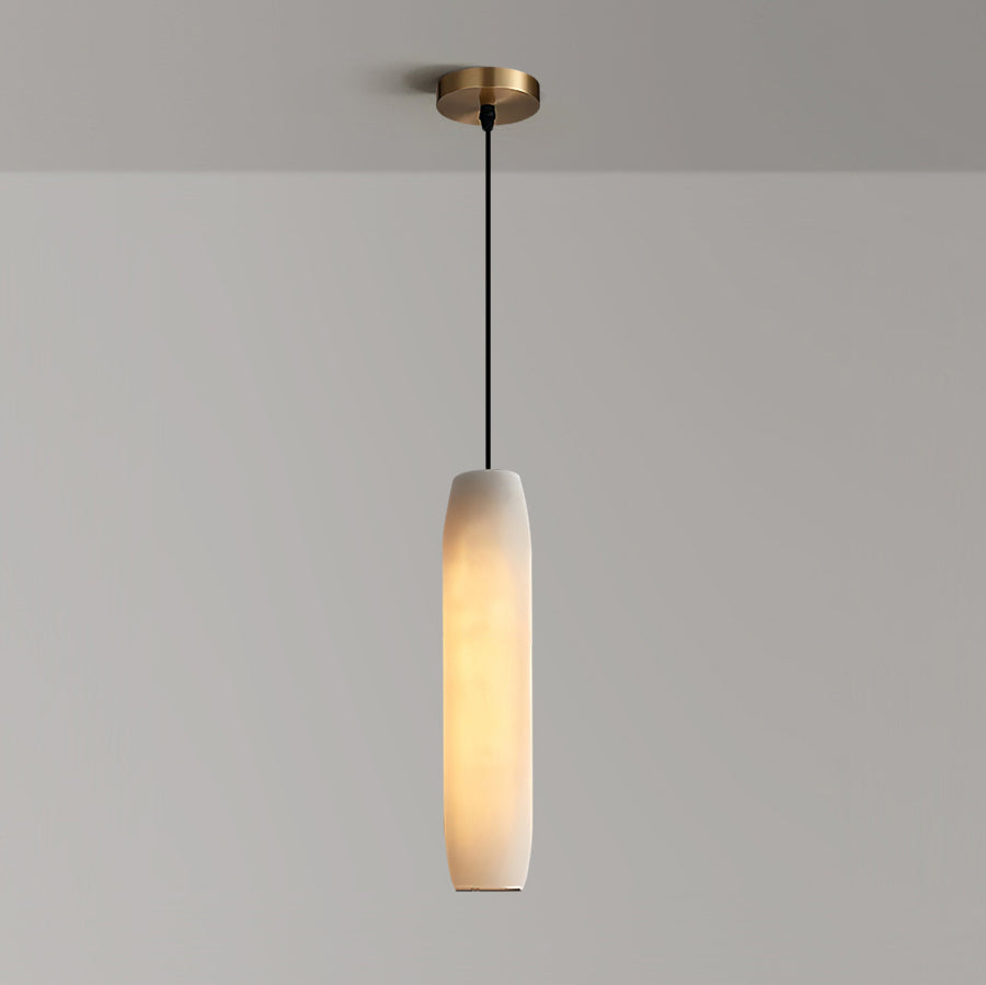 Kvennuvye Flute Modern Minimalist Alabaster Pendant Light