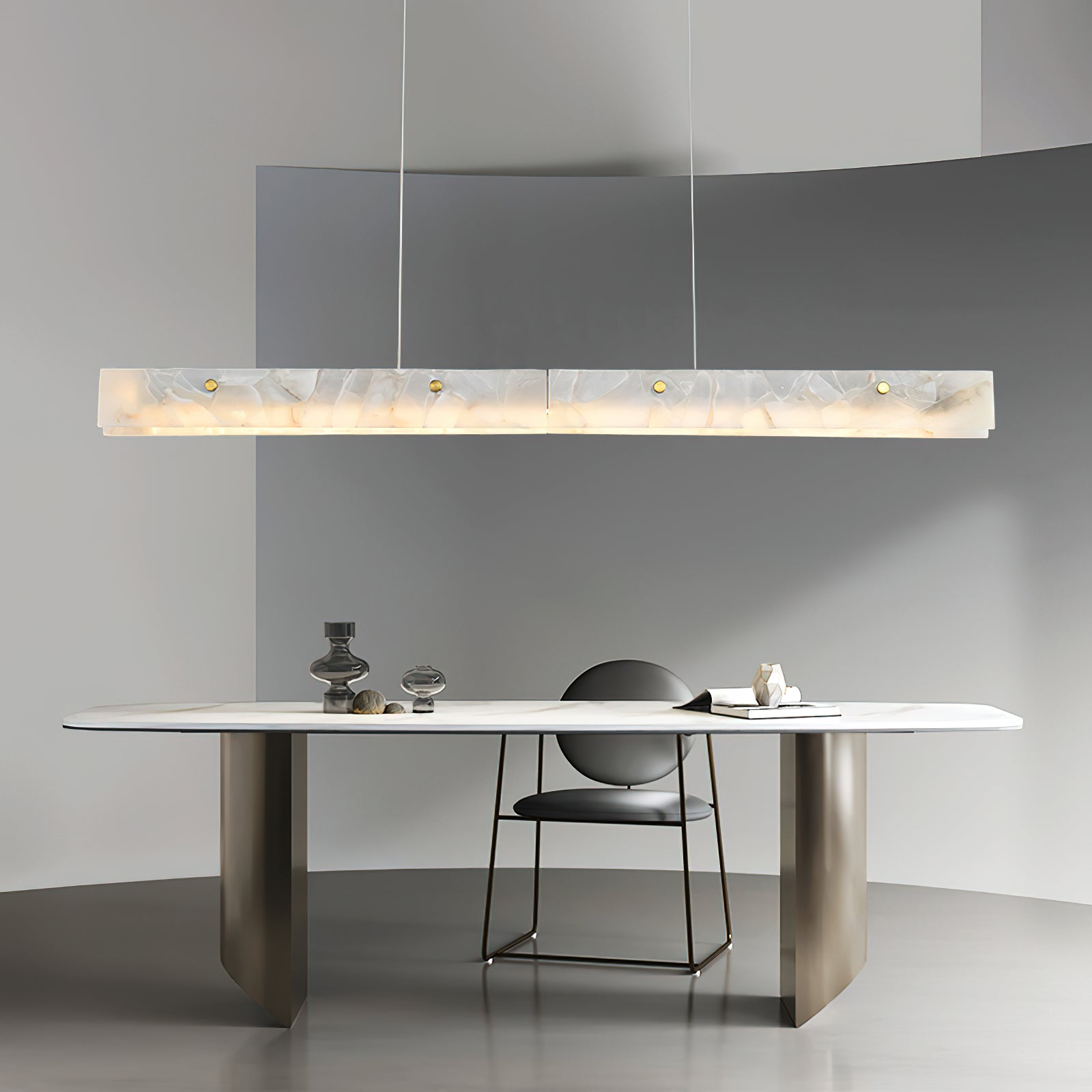 Ljomuvye LED Modern Linear Alabaster Pendant Light