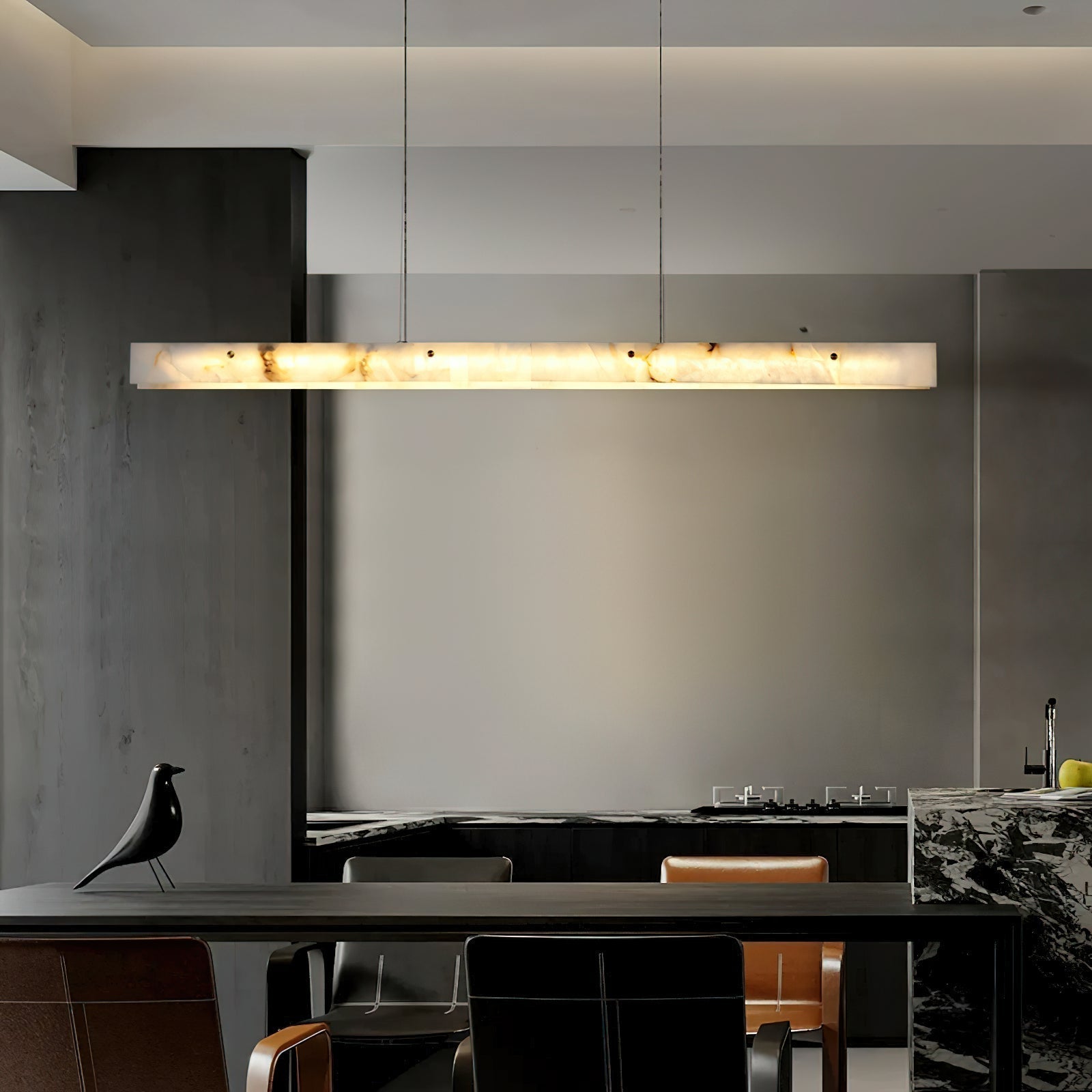 Ljomuvye LED Modern Linear Alabaster Pendant Light