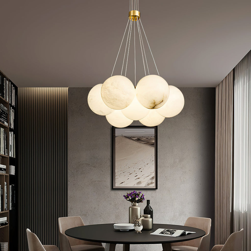 Norduvyd  Alabaster   Cluster Lunar  Chandelier