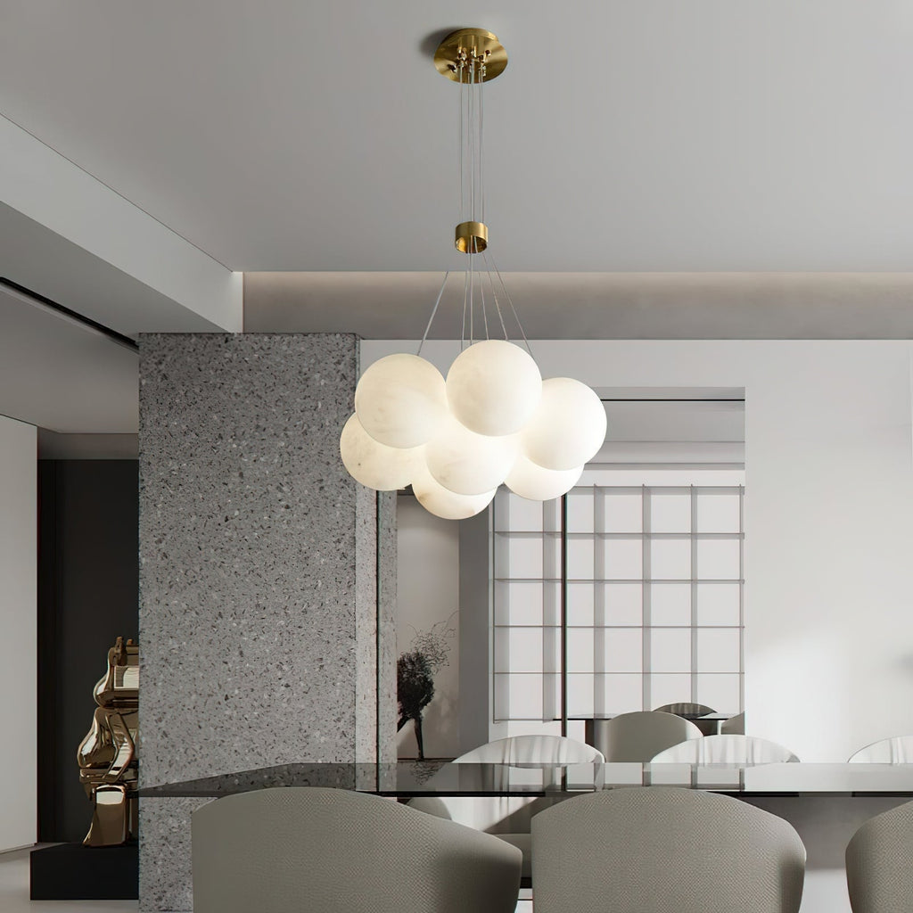 Norduvyd  Alabaster   Cluster Lunar  Chandelier
