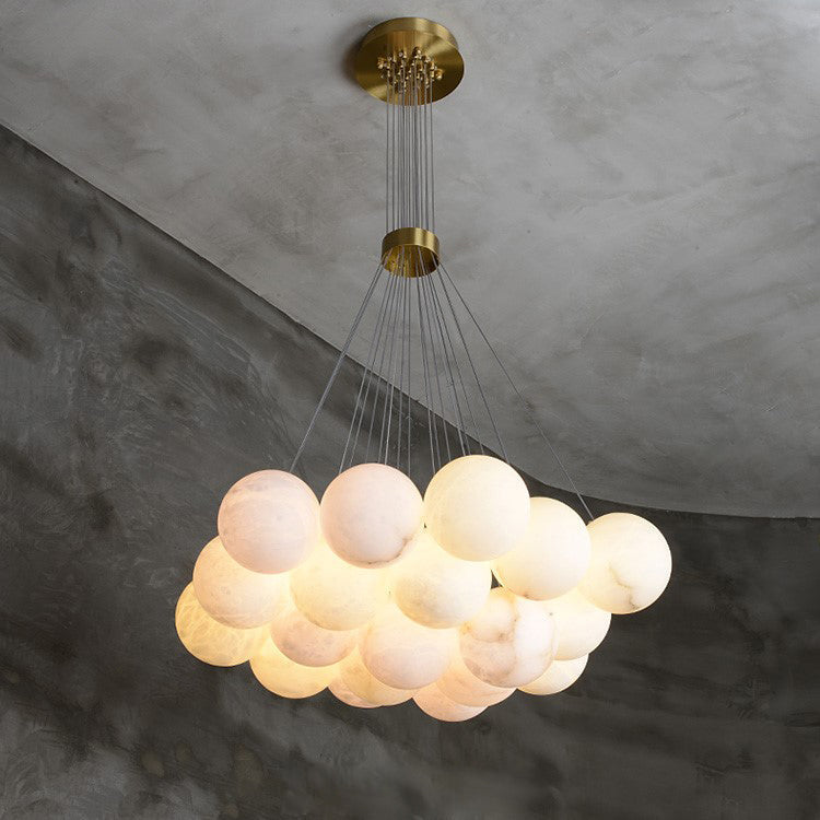 Norduvyd  Alabaster   Cluster Lunar  Chandelier