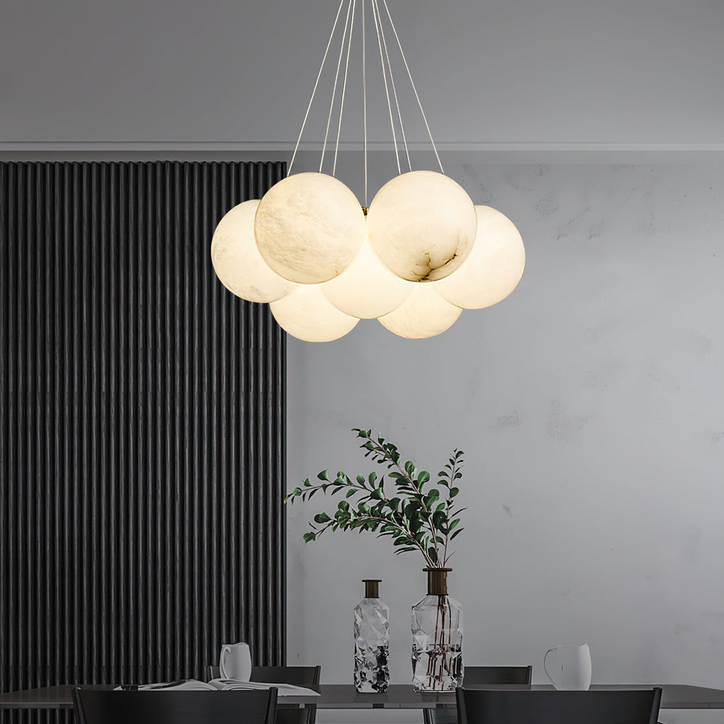 Norduvyd  Alabaster   Cluster Lunar  Chandelier