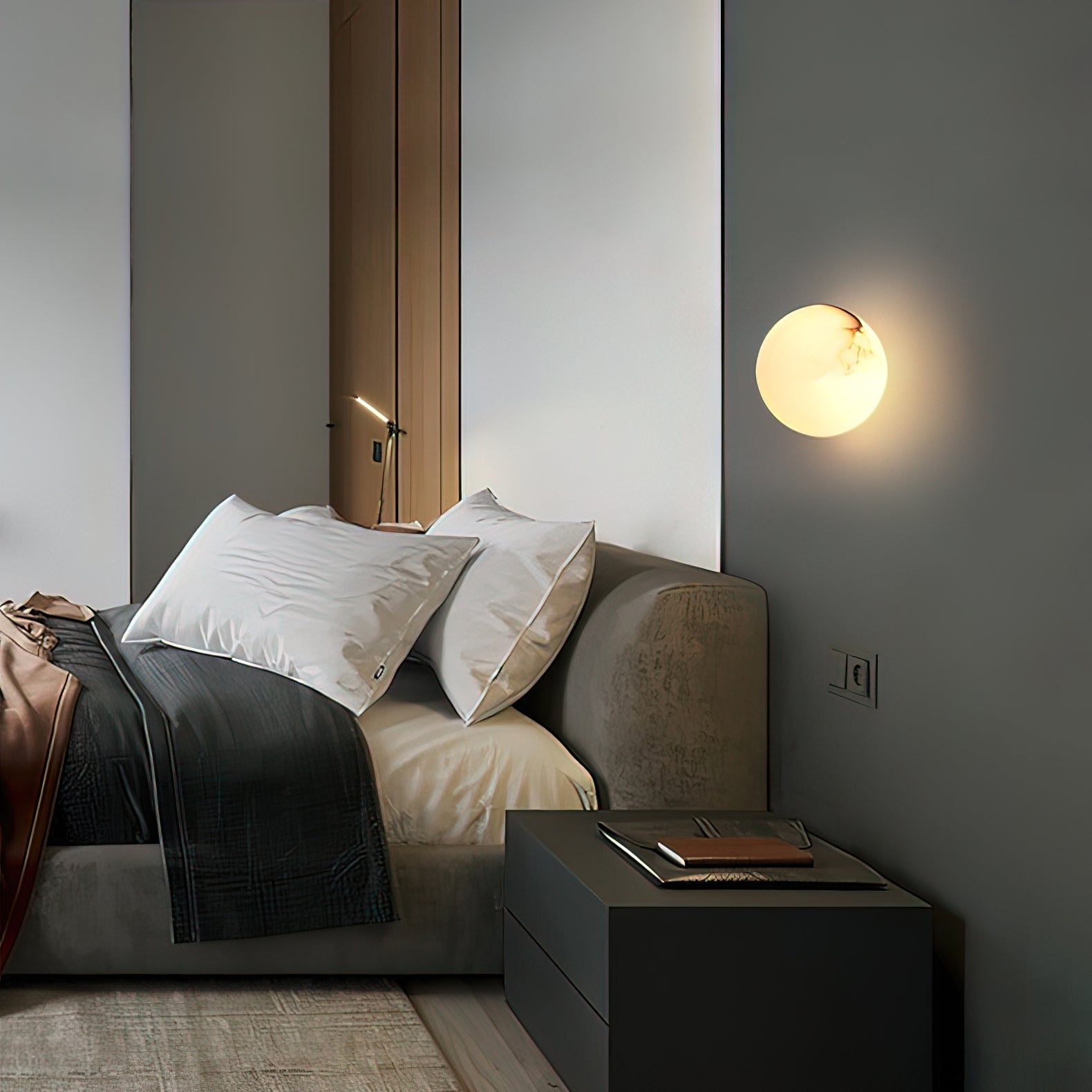 Kristy Alabaster Mini Orb Wall Lamp