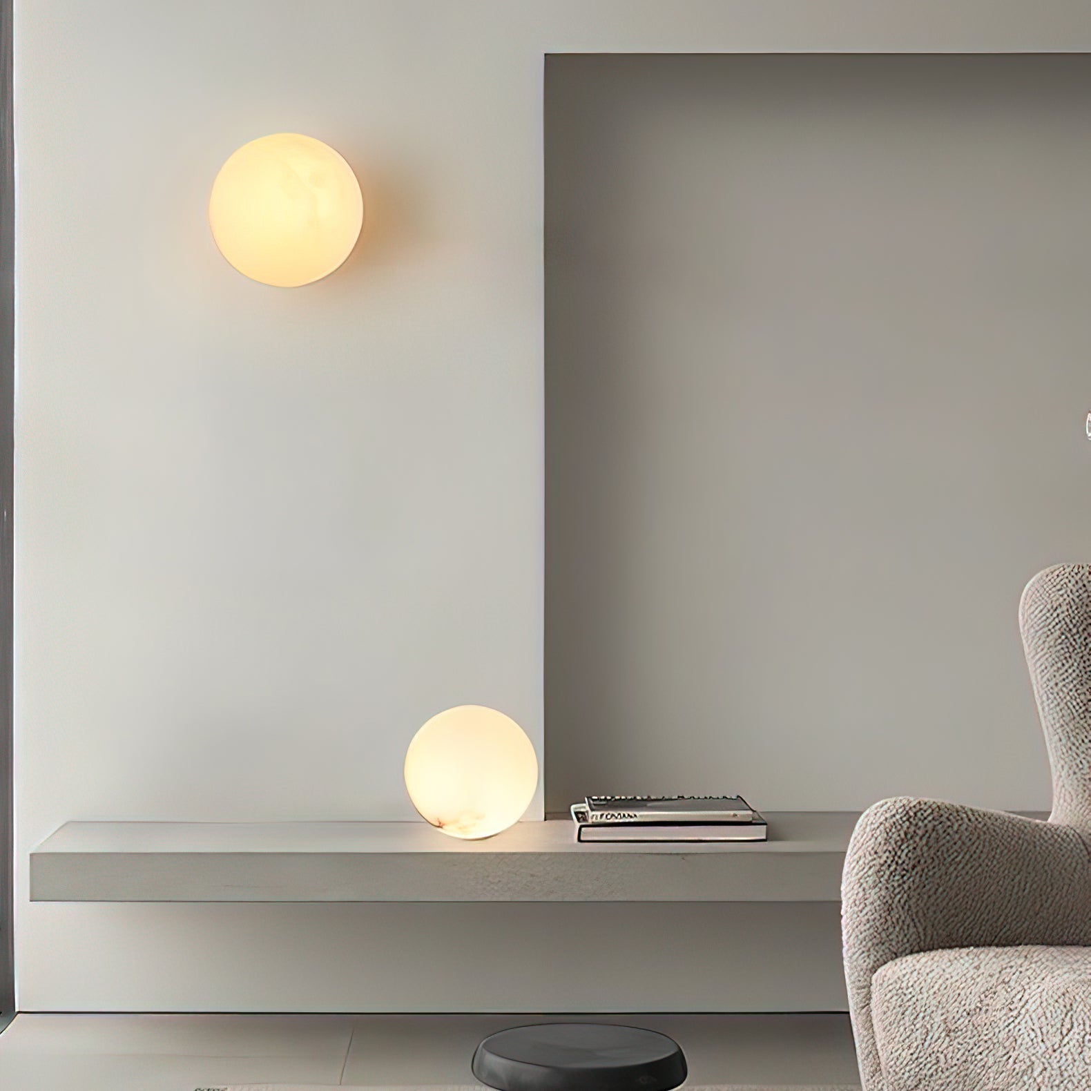 Kristy Alabaster Mini Orb Wall Lamp