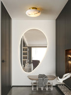Vanorara Minimalist Alabaster Flush Mount Light