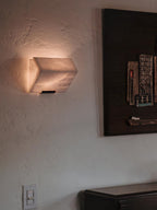 Alabaster Wall Lamp Sculptural Cubes