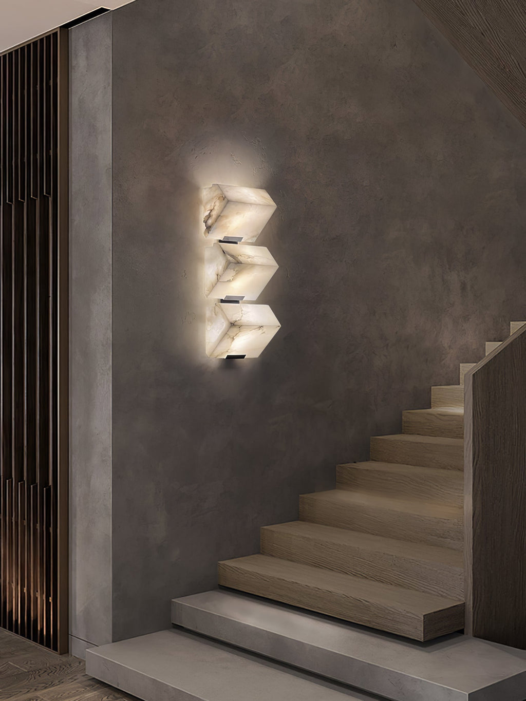 Alabaster Wall Lamp Sculptural Cubes