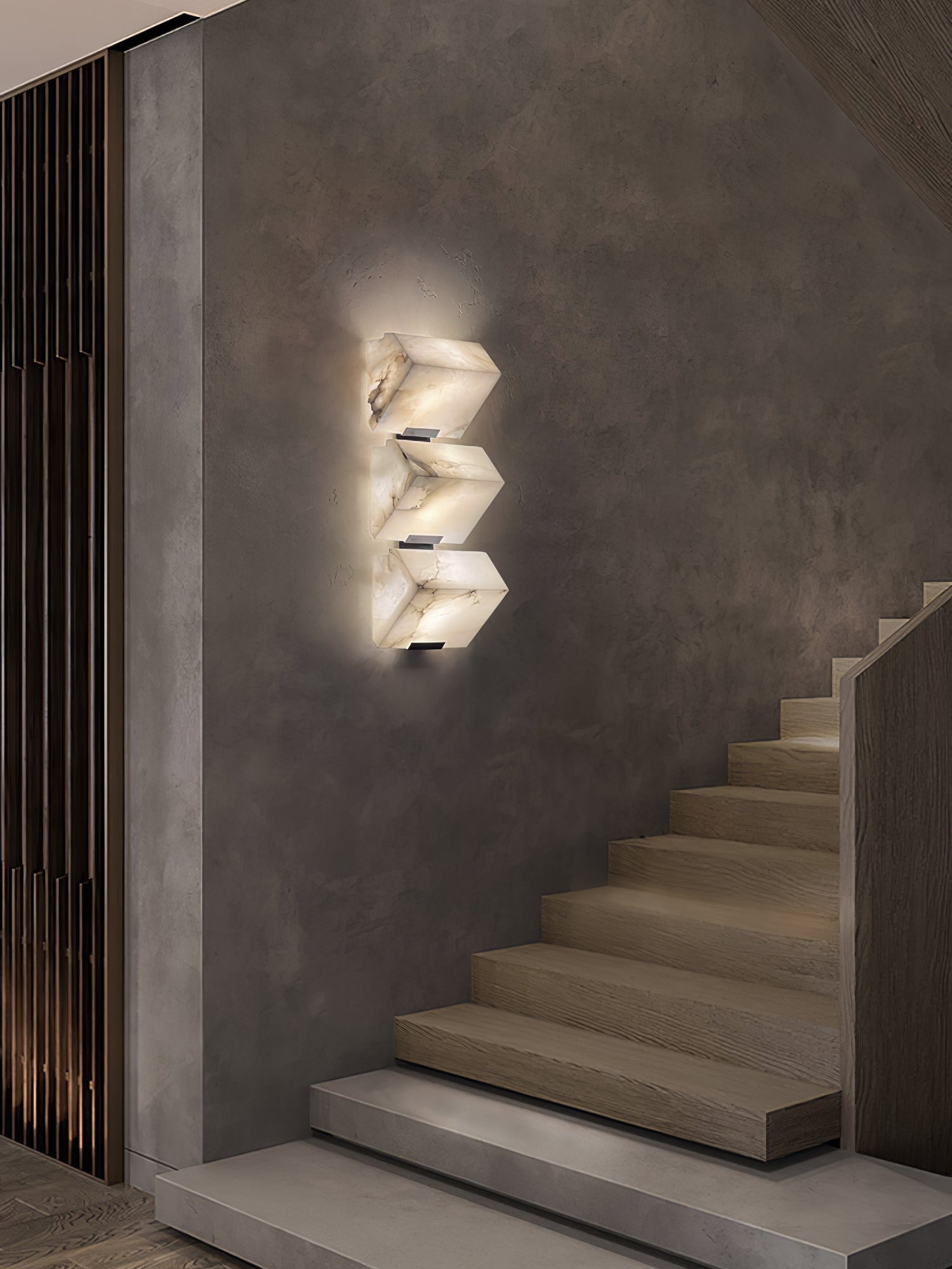 Alabaster Wall Lamp Sculptural Cubes