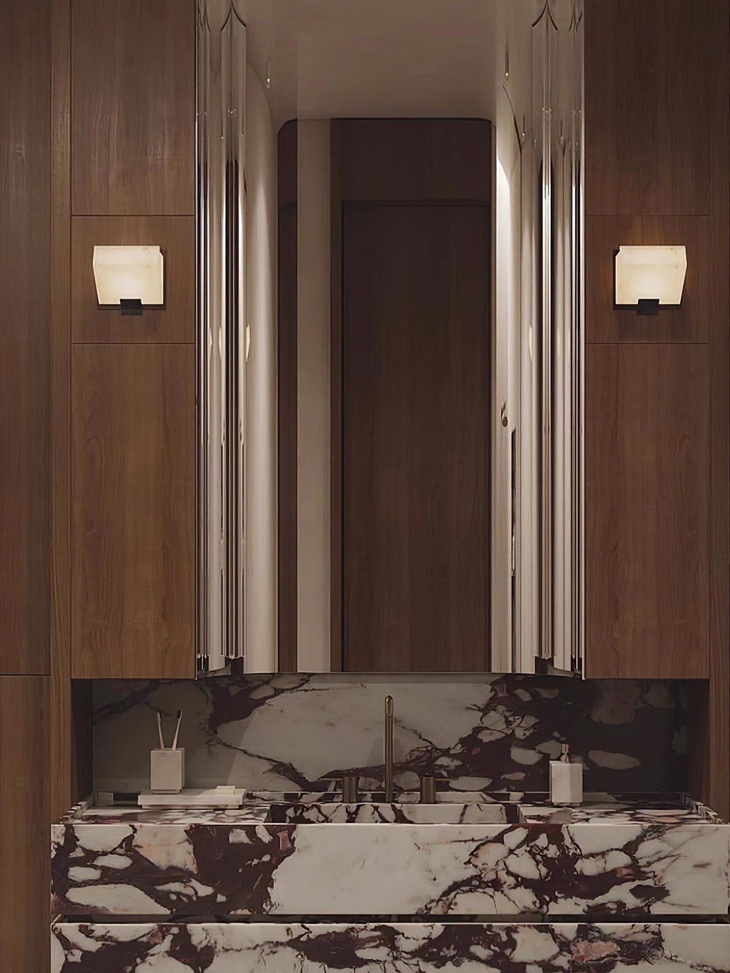 Alabaster Wall Lamp Sculptural Cubes