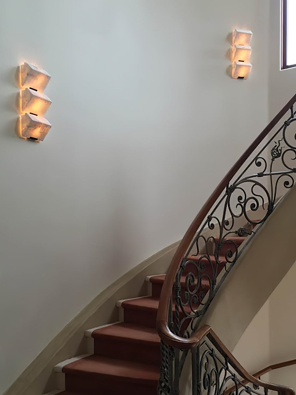 Alabaster Wall Lamp Sculptural Cubes