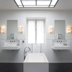 Alabaster Wall Lamp Sculptural Cubes