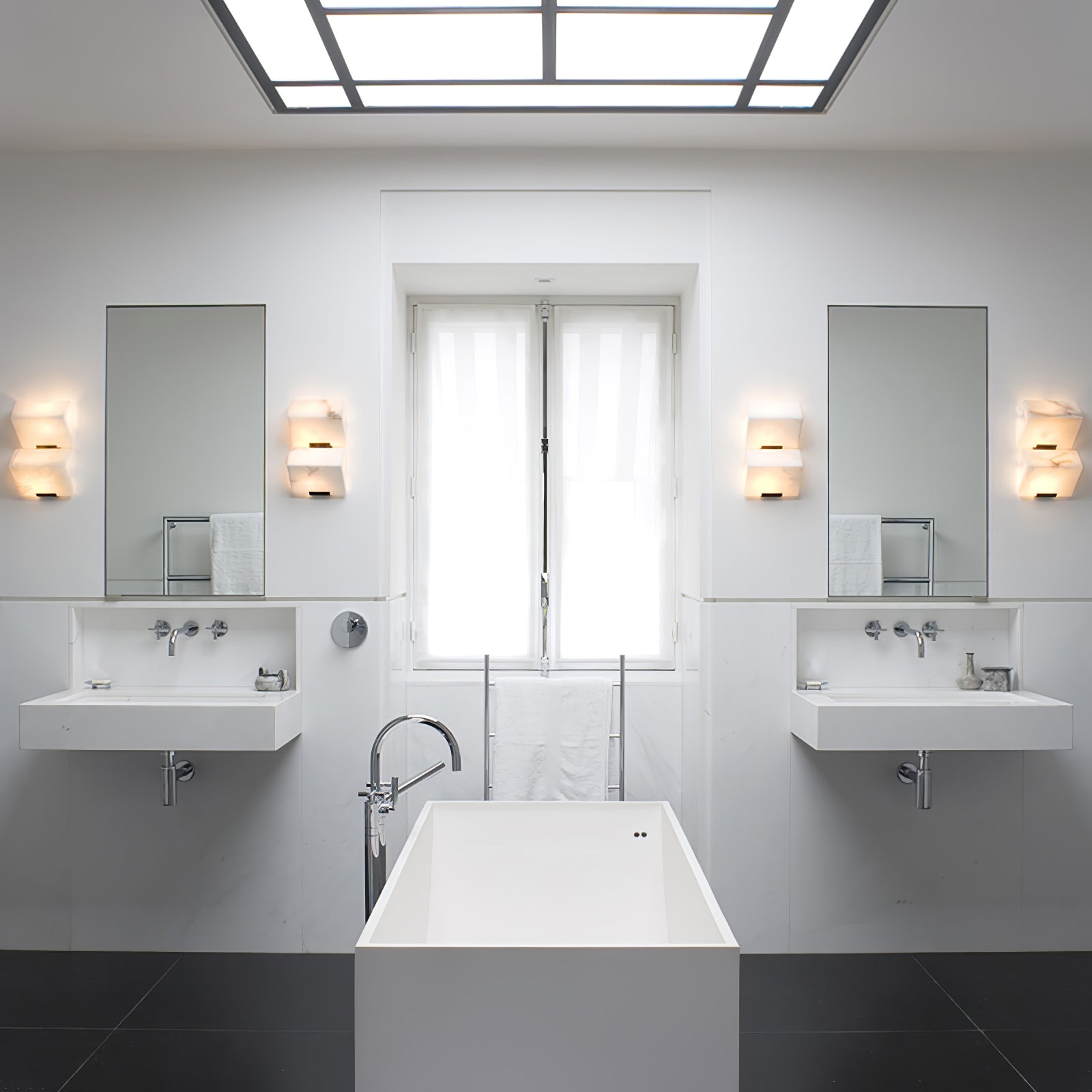Alabaster Wall Lamp Sculptural Cubes