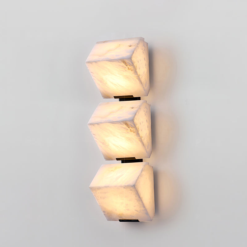 Alabaster Wall Lamp Sculptural Cubes