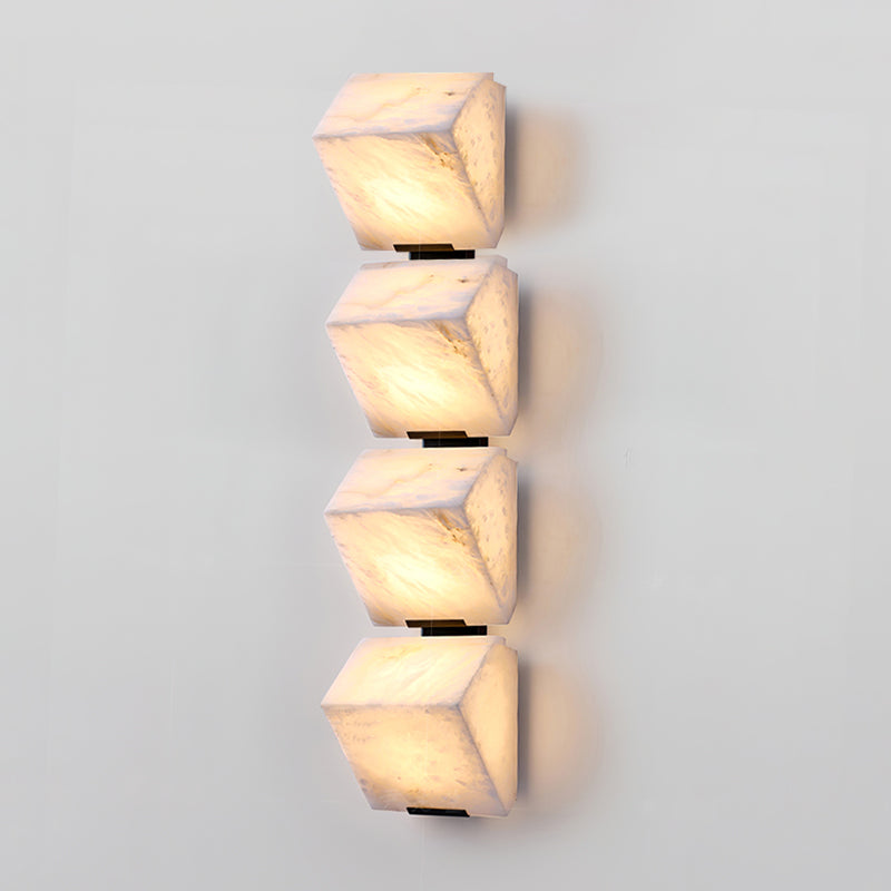 Alabaster Wall Lamp Sculptural Cubes