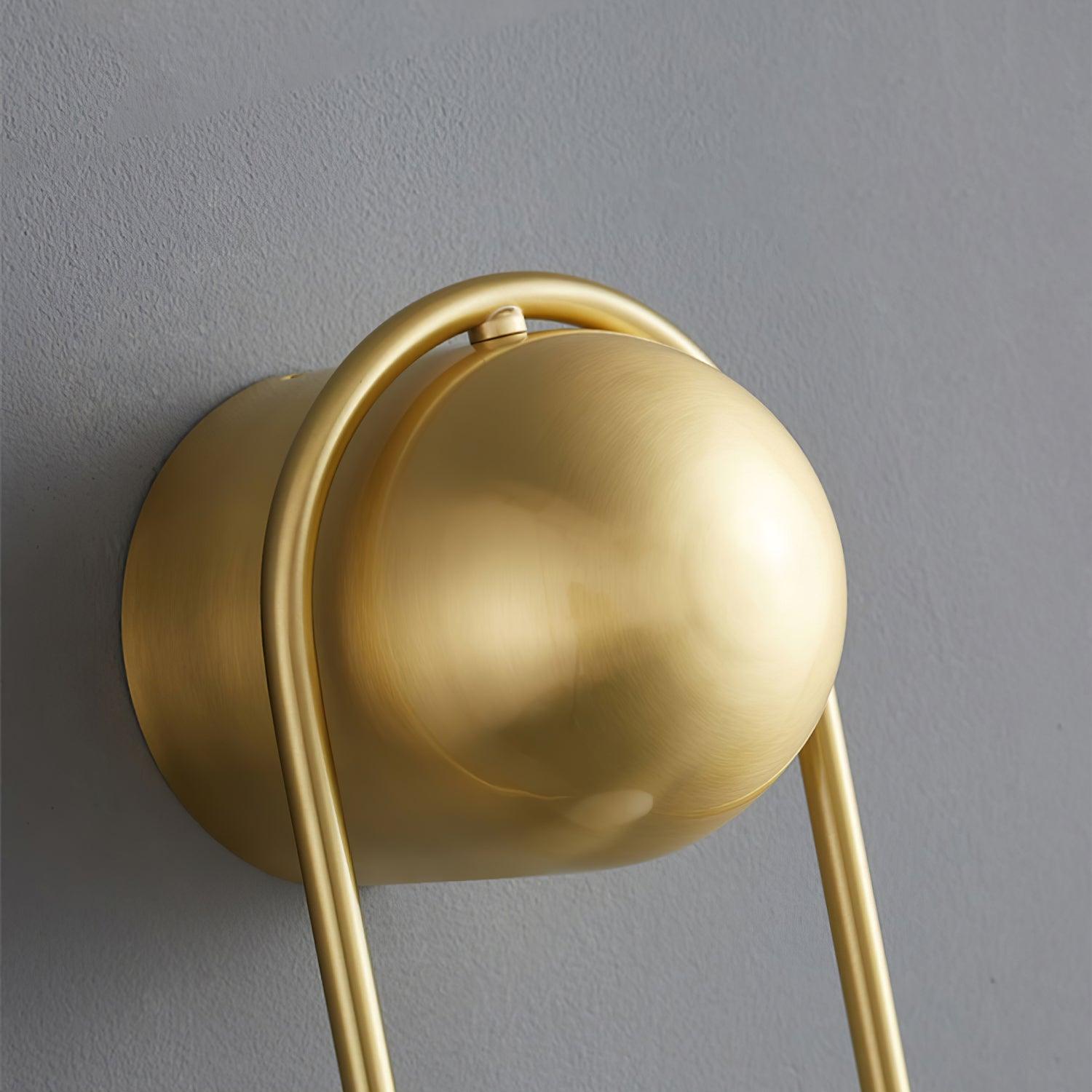 Wall Lamp with Brass Loop Frame and Glass Globe