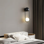 Wall Lamp with Brass Loop Frame and Glass Globe