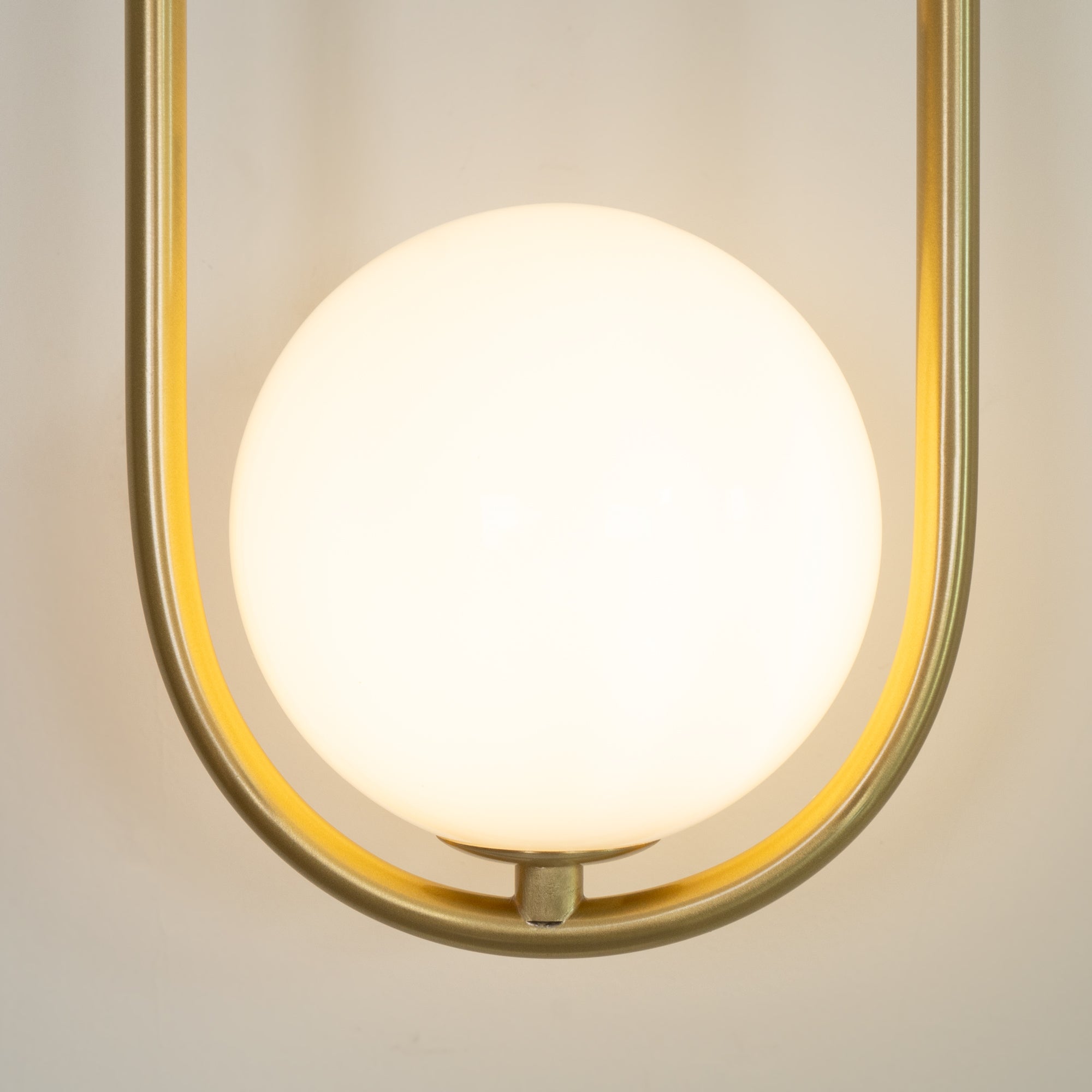 Wall Lamp with Brass Loop Frame and Glass Globe