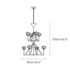Alberto Modern Minimalist Floral Brass Chandelier