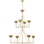 Alberto Modern Minimalist Floral Brass Chandelier