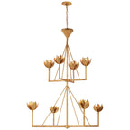 Alberto Modern Minimalist Floral Brass Chandelier