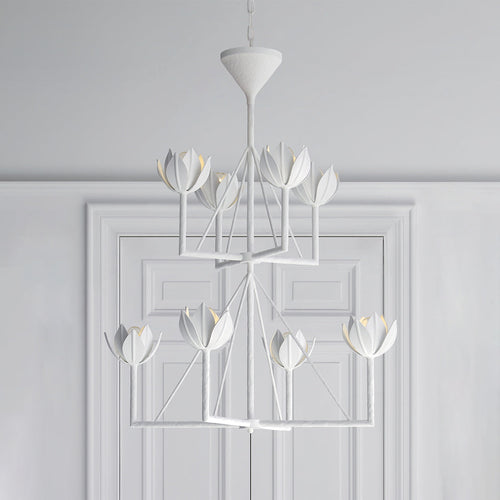 Alberto Modern Minimalist Floral Brass Chandelier