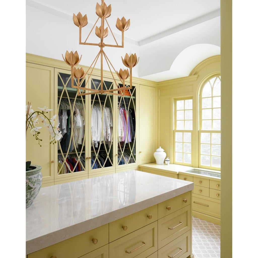 Alberto Modern Minimalist Floral Brass Chandelier