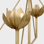 Alberto Modern Minimalist Floral Brass Chandelier