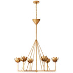 Alberto Modern Minimalist Floral Brass Chandelier