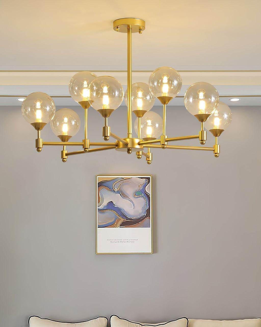 Solara Elegant Glass Chandelier - Kingsley Beaumont