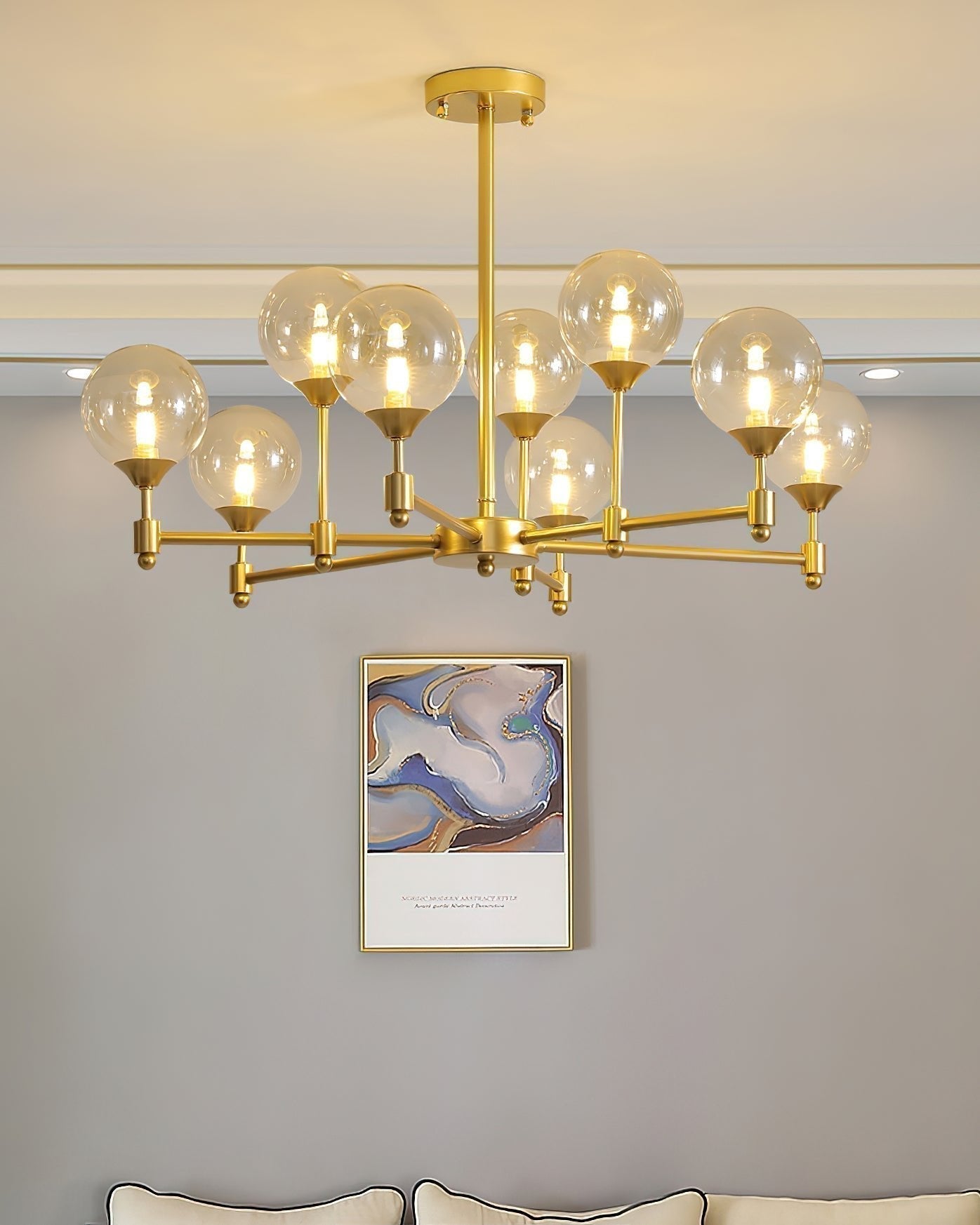 Solara Elegant Glass Chandelier - Kingsley Beaumont