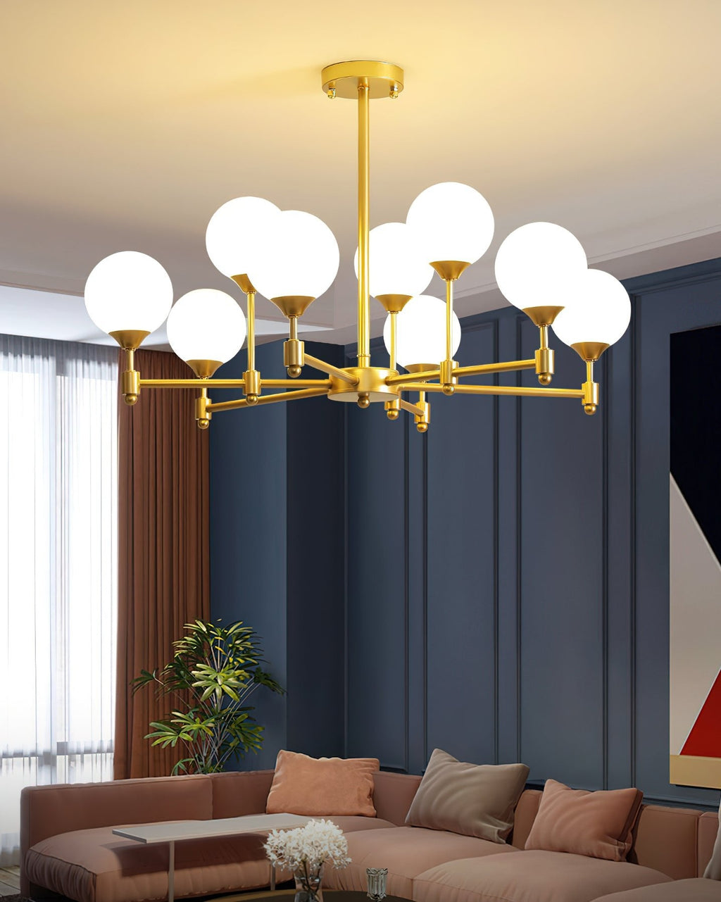 Solara Elegant Glass Chandelier - Kingsley Beaumont